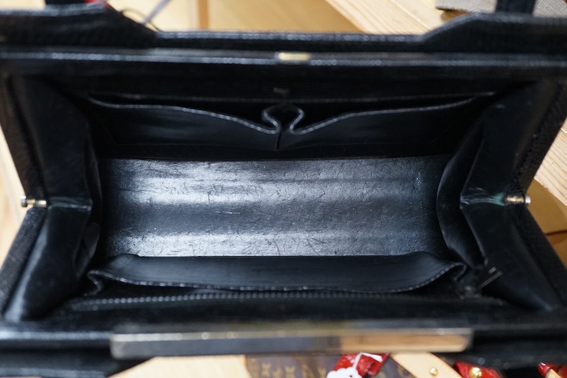 Two 1950's-60's Gucci handbags with one dust bag, largest 26cm wide